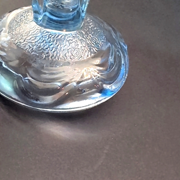 Vintage Pair of Bagley Rutland Blue Glass Candlesticks - Picture 4 of 7